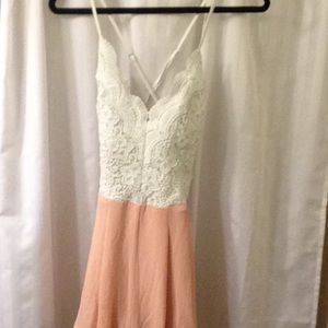 Lace, white and pink romper